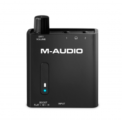 M-Audio Bass Traveler Portable Headphone Amplifier with Dual Outputs and 2-Level Boost